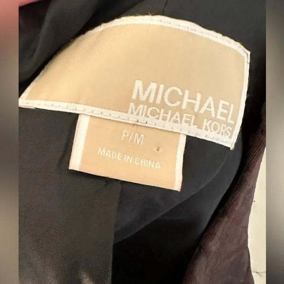 Women’s Petite MICHAEL Michael Kors Cropped Brown Jacket. Size Petite Medium. - Picture 3 of 8